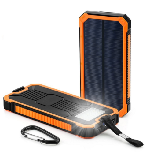 Ekinge solar power bank high capacity charger 10000mAh Dual USB Ports Solar Charger Compass LED Light Power bank