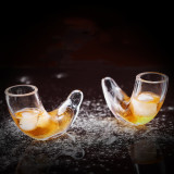 Custom Unique Ox Horn Shape Premium Bar Glassware whiskey Glass Cup Mini Liquor Shot Glass Cocktail glass For Party