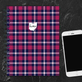 Customized Logo A5 Plaid Spiral Bound Lined Paper Undated Journal Student Notebook Planner