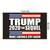 Customized 90*150cm cheaper low moq double side trump 2020 flag