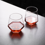 unique hexagon round whisky hexagon glass whiskey tumbler geometric whiskey glass