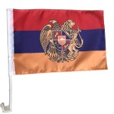 High quality cheap fast delivery armenian car flag custom double side Vivid printing usa car flag