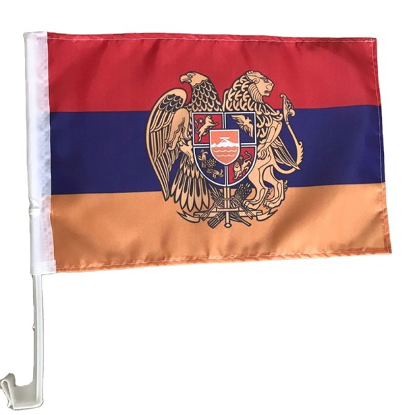 High quality cheap fast delivery armenian car flag custom double side Vivid printing usa car flag