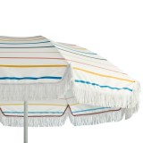 Factory Custom aluminum pole water melon summer tassel beach umbrella with drill