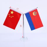 Wholesale custom conference table top flag stand ornaments small qatar table flag