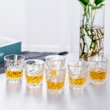 Hot Sales Mini 2oz engraved designs pattern whisky glass cup crystal shot glass