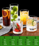 185ml~270ml cheap wholesale transparent white glass beer mug with octagonal series