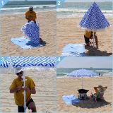 Promotional Custom Portable Parasol Print Beach Umbrella With Tassel