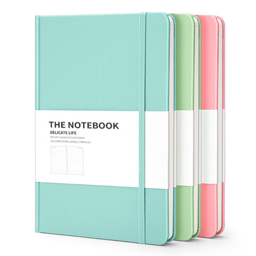 Wholesale Plain PU Leather Cover Macaron Writing Notebook Diary Promotional Journal Agenda