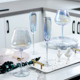 Superior quality goblet wine glass new design colored glass goblet champagne glass for wedding party home decoration