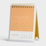 Custom Logo Printed 2021 2022 Spiral Wire-o Monthly Stand Flip Table Desktop Calendar