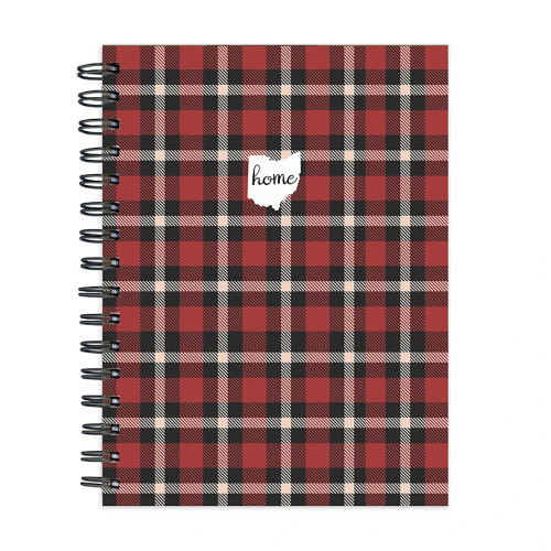 Customized Logo A5 Plaid Spiral Bound Lined Paper Undated Journal Student Notebook Planner