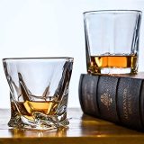 Wholesale 300ml unique rock crystal glass shaped twisted whisky glass