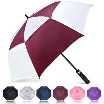Promotional windproof double layer golf umbrella with logo printing