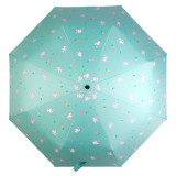 Automatic 3 Fold Uv Protective Luxury Travel Cute Fashion Flower Colour Changing Umbrella