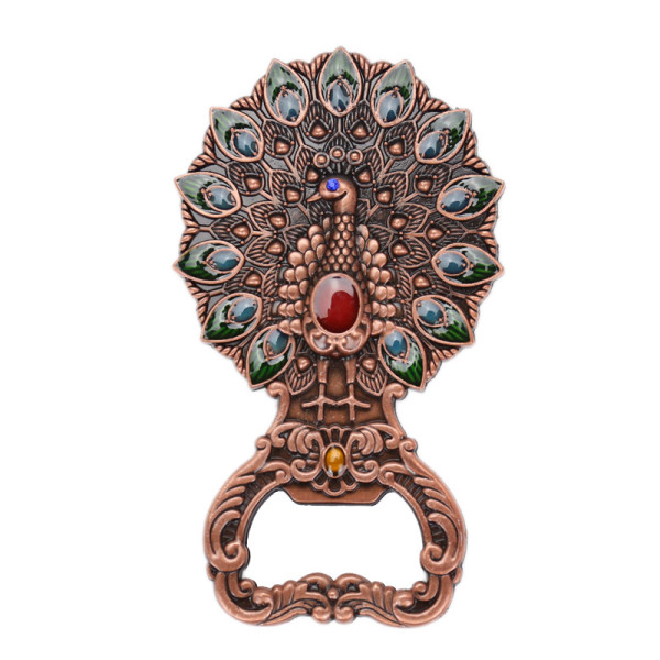 Wholesale Multi Function Creative Brass Gold Peacock Artware Beer Bottle Opener