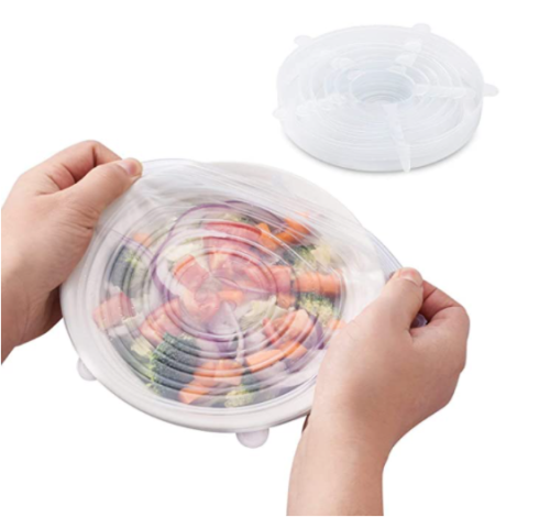 Food Grade Reusable Silicone Lids Food Cover Saving Container Stretch Lid Sets Bowl Flexible