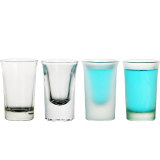 Trumpet mouth  thick bottom frosted shot glass white wine glass dring glass cup custom logo