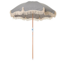 New Zealand 2.2m black striped custom beach umbrella tassels outdoor  parasol met kwastjes vintage sun umbrella for garden