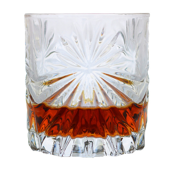 Unique classical carved cocktail glass bar ice hockey wine glass carved whisky glass