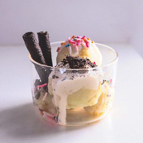 Creative summer hot sweet glass bowl ice cream glass cupcake standing glass cup