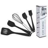 BPA Free 100% Food Grade 5pcs Silicone Kitchen Utensils Set
