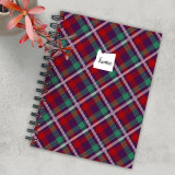2021 A5 Plaid Printing Spiral Bound Paper Ruled Undated Diaries Colleage Classmate Notebook