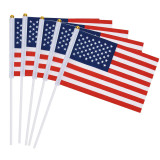 Custom printed 14*21cm mini american flag cheap hand waving flag manufacturer wholesale