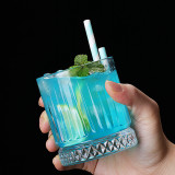 Creative striped cocktail glasses, drinks, juice cups, white whisky and white wine glasses