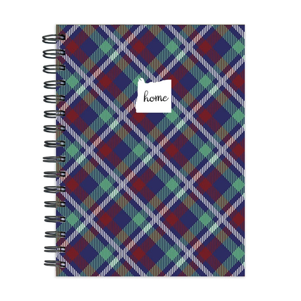 2021 A5 Plaid Printing Spiral Bound Paper Ruled Undated Diaries Colleage Classmate Notebook