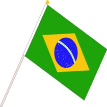 Brazil national flag with flagpole 14*21cm polyester double side Football racing hand flag