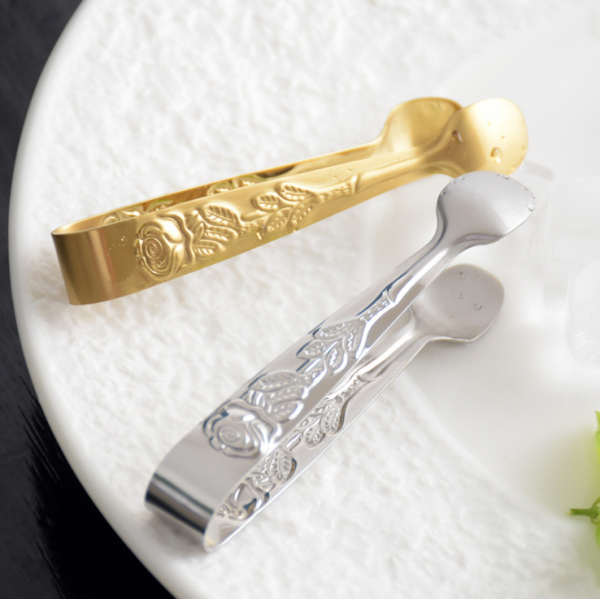 Factory European Sugar Tongs Kitchenware Tool Food Ice Tong Stainless Steel Ice Cube Sugar Tongs Clip