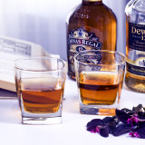 Wholesale 270ml high quality square whisky glass whiskey tumbler drinking glassware