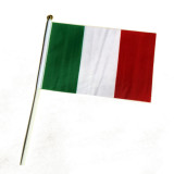 Italy flag 30cm plastic flagpole No. 8 flag 14*21cm polyester Italian hand flag