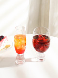 Creative heavy glass fruit juice cup with vertical stripes cocktail glass with goblet champagne glass