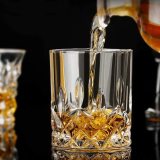Wholesale creative custom embossed clear water glass cup whiskey glass