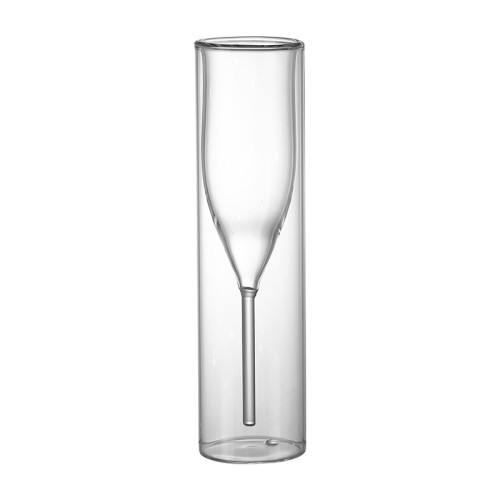 Creative transparent double champagne glass red wine glass bar bubble cocktail glass