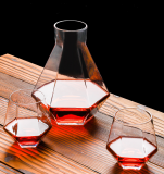 unique hexagon round whisky hexagon glass whiskey tumbler geometric whiskey glass