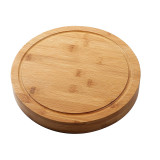 Bamboo Round Swivel Meat Platter Personalized Tray Cheese Board and Knife Set