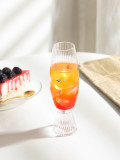 Creative heavy glass fruit juice cup with vertical stripes cocktail glass with goblet champagne glass