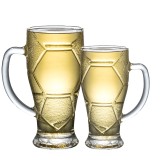 Creative football beer handle cup draft beer glass bar personality juice drink transparent glass handle cup