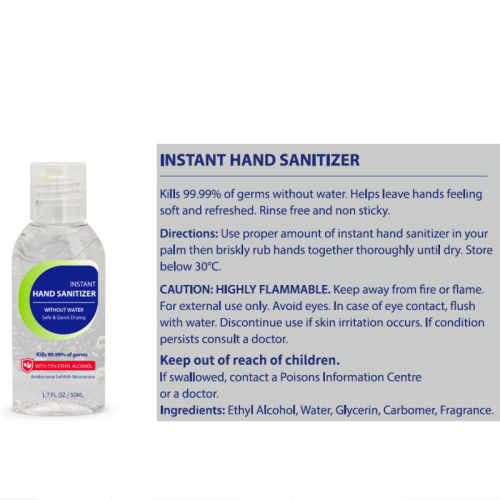 75% Alcohol 50ml 99.99% germ-killing Instant Hand Sanitizer China Hand Sanitizer Factory