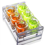 4oz square shoter glass white wine glass Liquor cup/kotto glass set with Cup holder