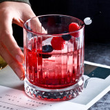 Creative striped cocktail glasses, drinks, juice cups, white whisky and white wine glasses