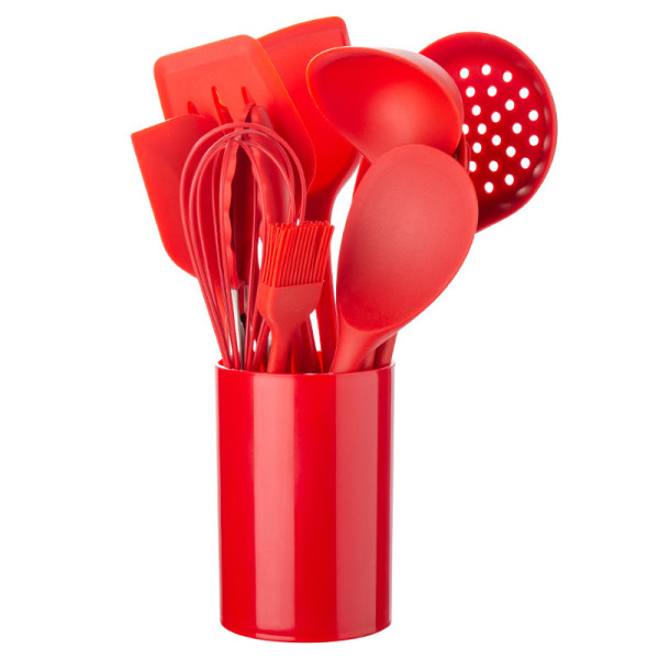 Wholesale 12 Packs Eco-friendly Kitchenware Durable Silicone Kitchen Cooking Utensil Set Tableware