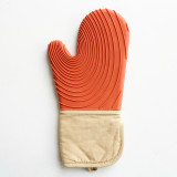 Kitchen Oven Gloves - Silicone and Cotton Double-Layer Heat Resistant Oven Mitts/BBQ Gloves/Grill Gloves