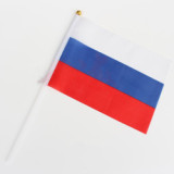 Russia national flag 14*21cm polyester double-sided printing hand flag wholesale