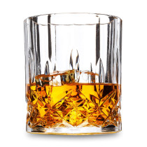 Wholesale creative custom embossed clear water glass cup whiskey glass