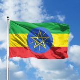 Custom Fast delivery Vivid printing 3x5ft ethiopian flags 90x150cm double side ethiopian flag wholesale