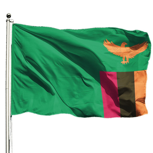 Custom Fast delivery high quality 3*5 ft Zambian flag wholesale